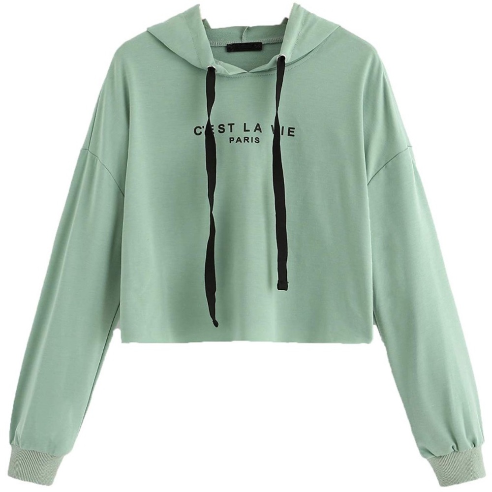 C’est La Vie Crop Hoodie